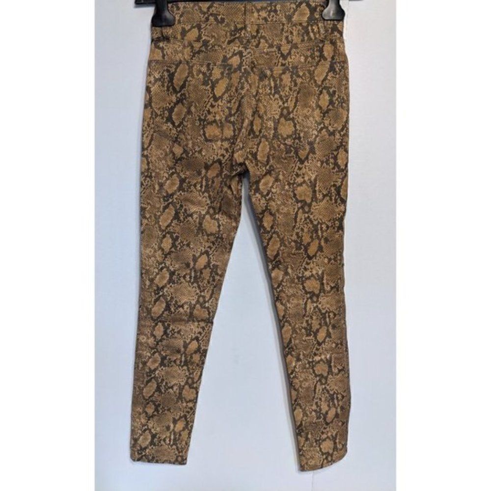 Frame | Le High Skinny Crop In Coated Python - Picture 3 of 9